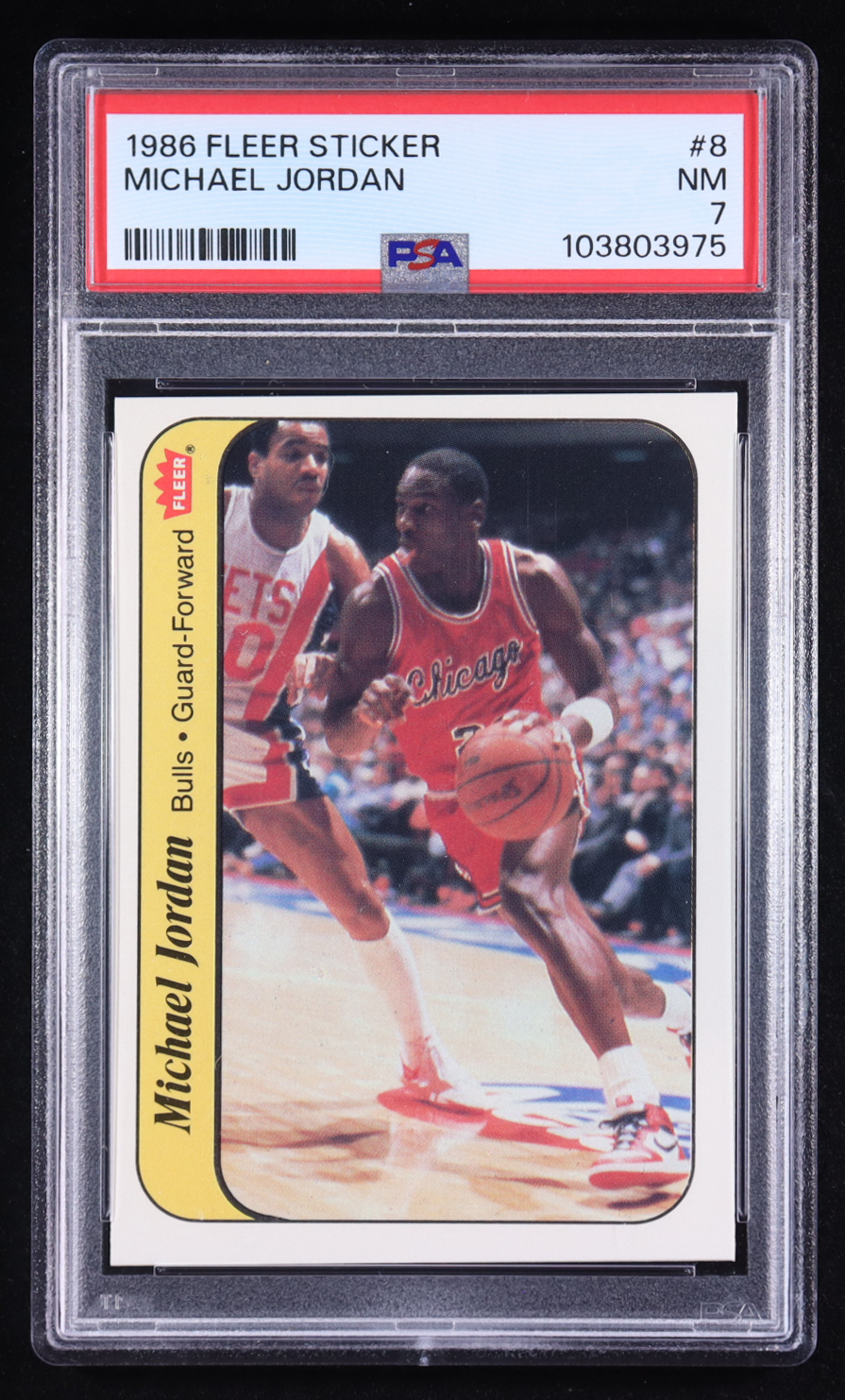 Michael Jordan 1986-87 Fleer Stickers #8 RC (PSA 7) at PristineAuction.com Michael Jordan 1986-87 Fleer Stickers #8 RC (PSA 7) at PristineAuction.com