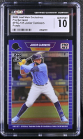 Junior Caminero 2023 Leaf Web Exclusives Pro Set Purple #PSG105 RC #5/15 (CGC 10) at PristineAuction.com