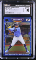 Junior Caminero 2023 Leaf Web Exclusives Pro Set Blue #PSG105 RC #15/25 (CGC 10) at PristineAuction.com