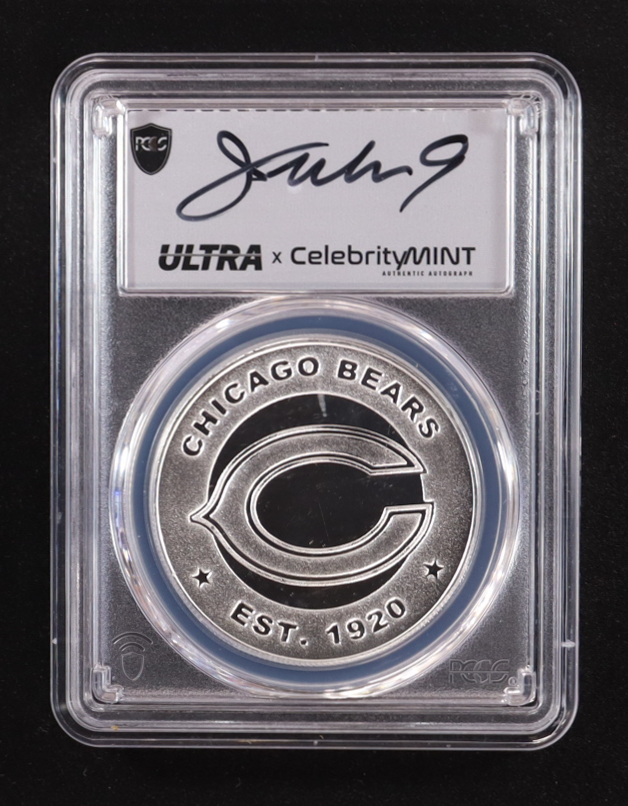 Jim McMahon Signed (2025) Official NFL Chicago Bears 1oz .999 Fine Silver - Autograph Label (PCGS GEM PL) at PristineAuction.com Jim McMahon Signed (2025) Official NFL Chicago Bears 1oz .999 Fine Silver - Autograph Label (PCGS GEM PL) at PristineAuction.com