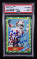 Jerry Rice Signed 1986 Topps Inscribed "HOF 2010" #161 RC (PSA) at PristineAuction.com