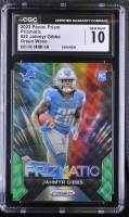 Jahmyr Gibbs 2023 Panini Prizm Prizmatic Prizms Green Wave #20 RC (CGC 10) at PristineAuction.com