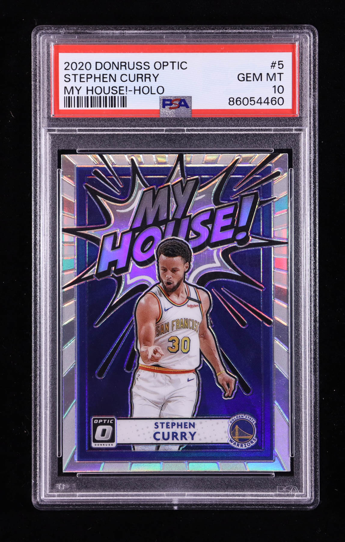 Stephen Curry 2020-21 Donruss Optic My House Holo #5 (PSA 10) at PristineAuction.com Stephen Curry 2020-21 Donruss Optic My House Holo #5 (PSA 10) at PristineAuction.com