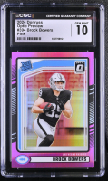 Brock Bowers 2024 Donruss Optic Rated Rookies Preview Pink #394 RC (CGC 10) at PristineAuction.com