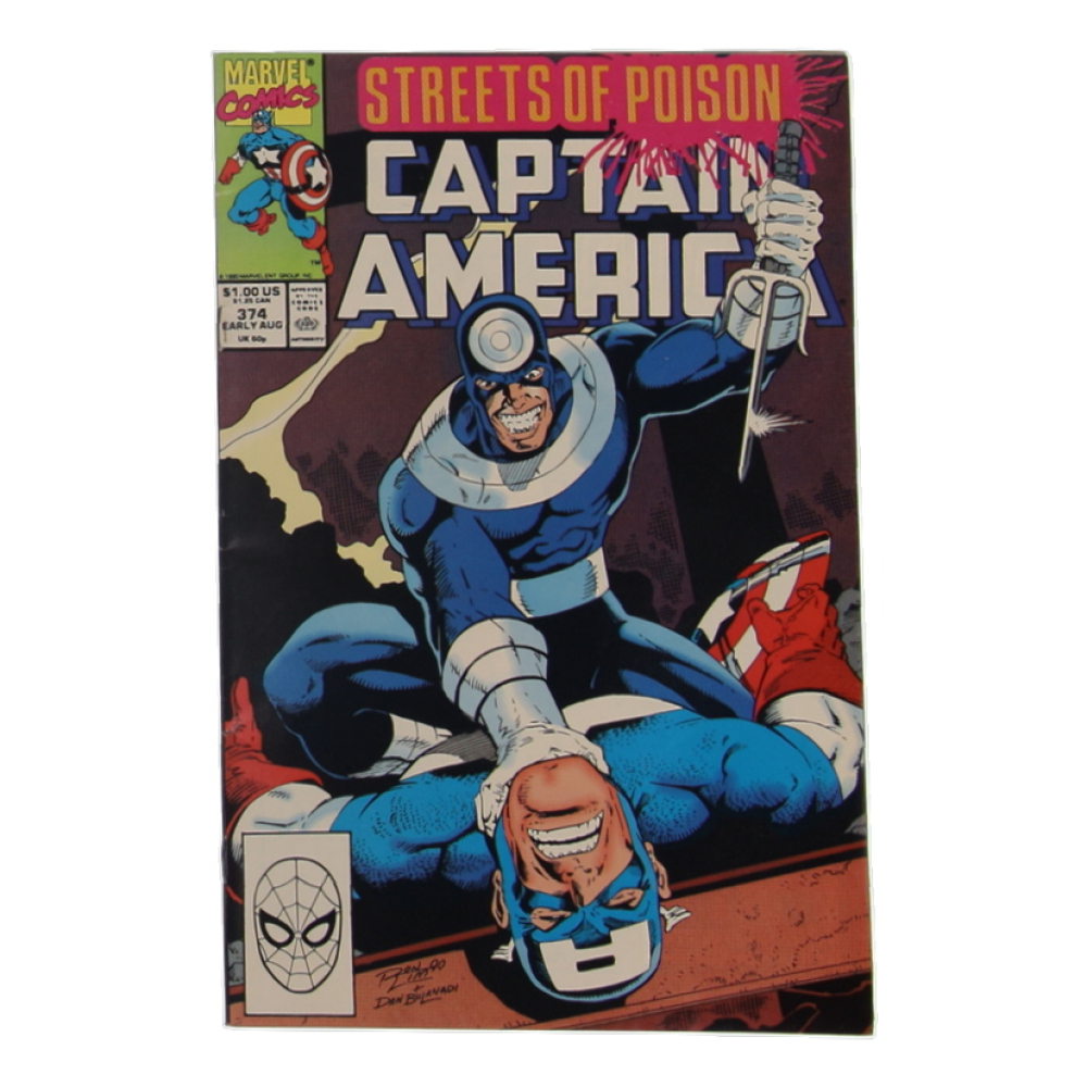 1990 "Captain America" Issue #374 Marvel Comic Book at PristineAuction.com