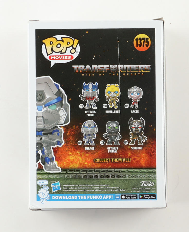 Pete Davidson Signed "Transformers: Rise of the Beasts" #1375 Mirage Funko Pop! Vinyl Figure (SWAU) at PristineAuction.com Pete Davidson Signed "Transformers: Rise of the Beasts" #1375 Mirage Funko Pop! Vinyl Figure (SWAU) at PristineAuction.com