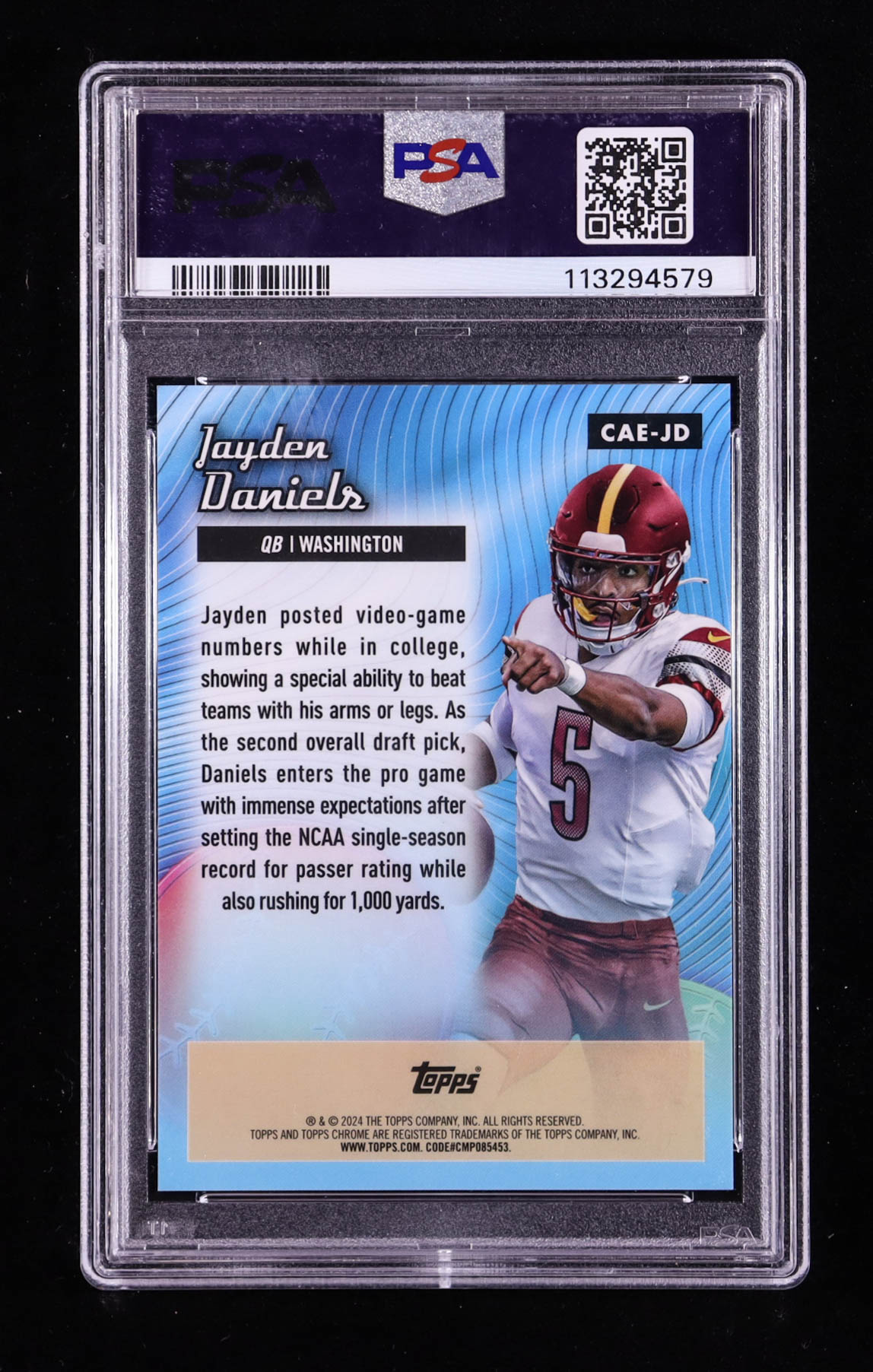 Jayden Daniels 2024 Topps Chrome All Etch Gold Refractors #CAEJD #16/50 RC (PSA 10) at PristineAuction.com Jayden Daniels 2024 Topps Chrome All Etch Gold Refractors #CAEJD #16/50 RC (PSA 10) at PristineAuction.com