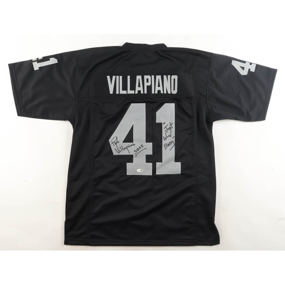 Phil Villapiano Signed Jersey Inscribed "SBXI" & "Just Win Baby" (JSA) at PristineAuction.com