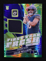 Caleb Williams 2024 Donruss Optic First Year Fresh Jerseys Blue Hyper #1 RC at PristineAuction.com