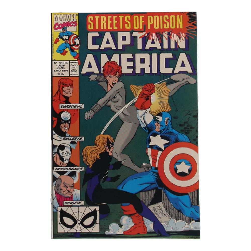 1990 "Captain America" Issue #376 Marvel Comic Book at PristineAuction.com
