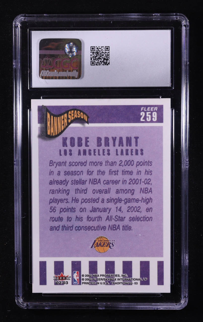 Kobe Bryant 2002-03 Fleer Tradition #259 (CGC 10) at PristineAuction.com Kobe Bryant 2002-03 Fleer Tradition #259 (CGC 10) at PristineAuction.com