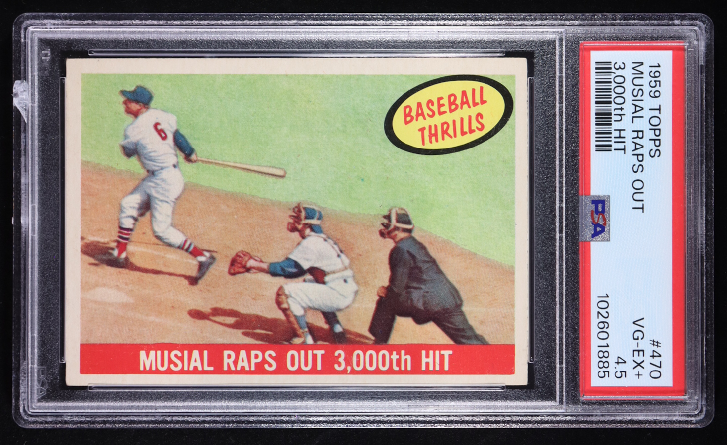 Stan Musial 1959 Topps #470 BT / 3000 Hits (PSA 4.5) at PristineAuction.com Stan Musial 1959 Topps #470 BT / 3000 Hits (PSA 4.5) at PristineAuction.com