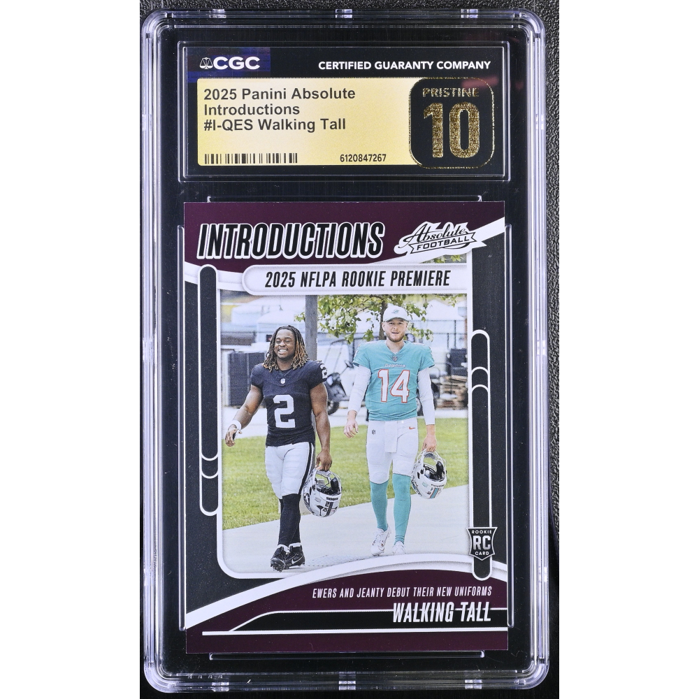 Quinn Ewers / Ashton Jeanty 2025 Absolute Introductions Walking Tall #14 RC (CGC 10 | Black Label) at PristineAuction.com