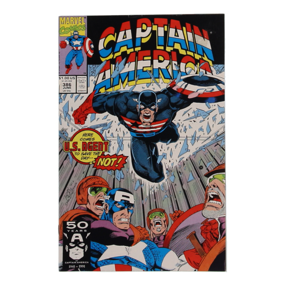 1991 "Captain America" Issue #386 Marvel Comic Book at PristineAuction.com