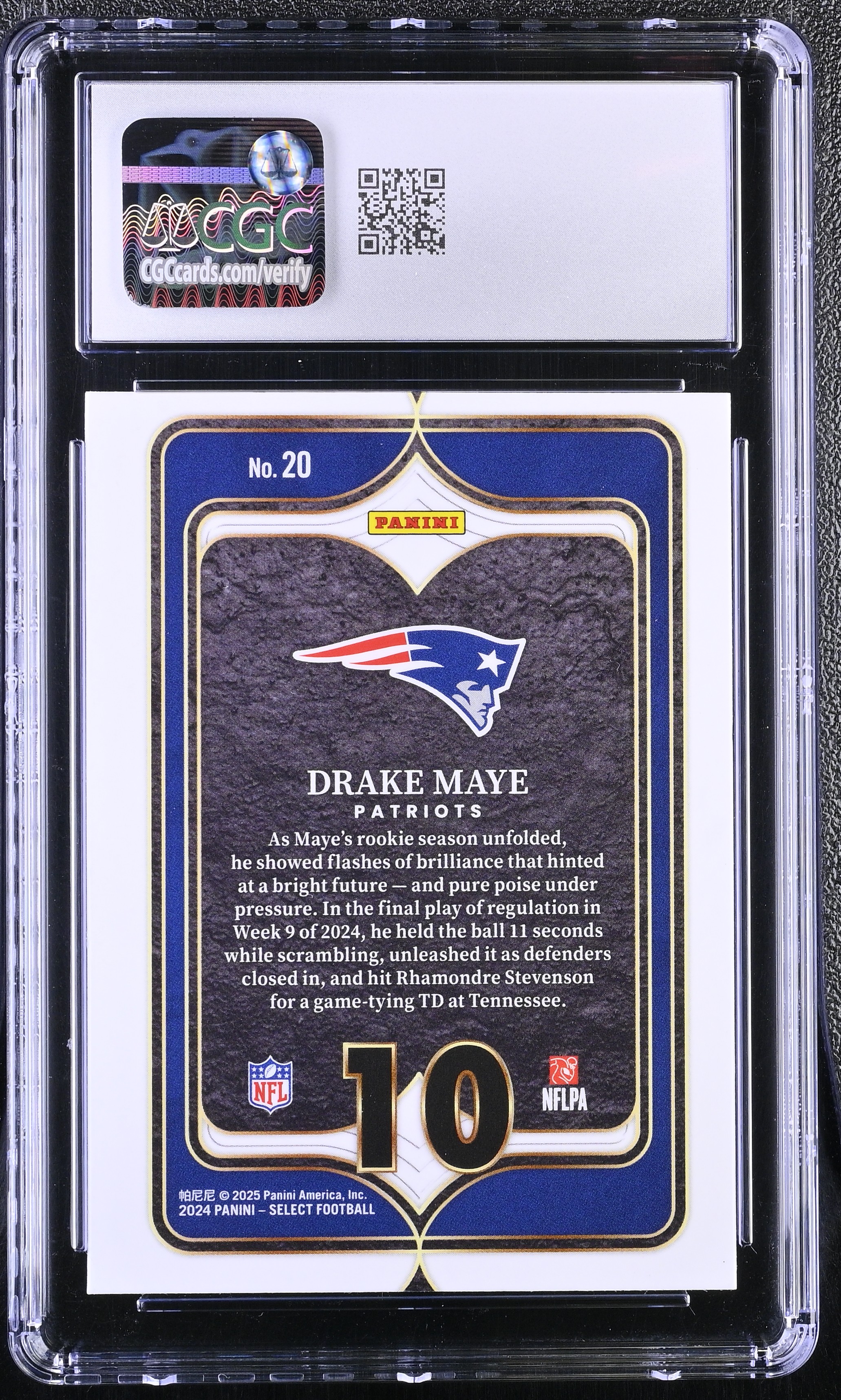 Drake Maye 2024 Panini Select Numbers #20 RC (CGC 8.5) at PristineAuction.com Drake Maye 2024 Panini Select Numbers #20 RC (CGC 8.5) at PristineAuction.com