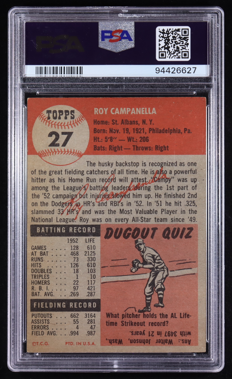 Roy Campanella 1953 Topps #27 DP (PSA 5) at PristineAuction.com Roy Campanella 1953 Topps #27 DP (PSA 5) at PristineAuction.com