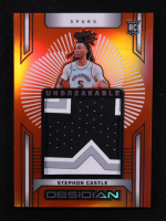 Stephon Castle 2024-25 Panini Obsidian Unbreakable Memorabilia Electric Etch Orange Flood #21 #80/99 RC at PristineAuction.com