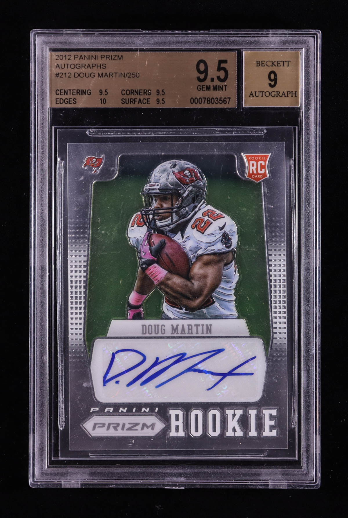 Doug Martin 2012 Panini Prizm Autographs #212 #109/250 RC (BGS 9.5 | Autograph Graded 9) at PristineAuction.com Doug Martin 2012 Panini Prizm Autographs #212 #109/250 RC (BGS 9.5 | Autograph Graded 9) at PristineAuction.com