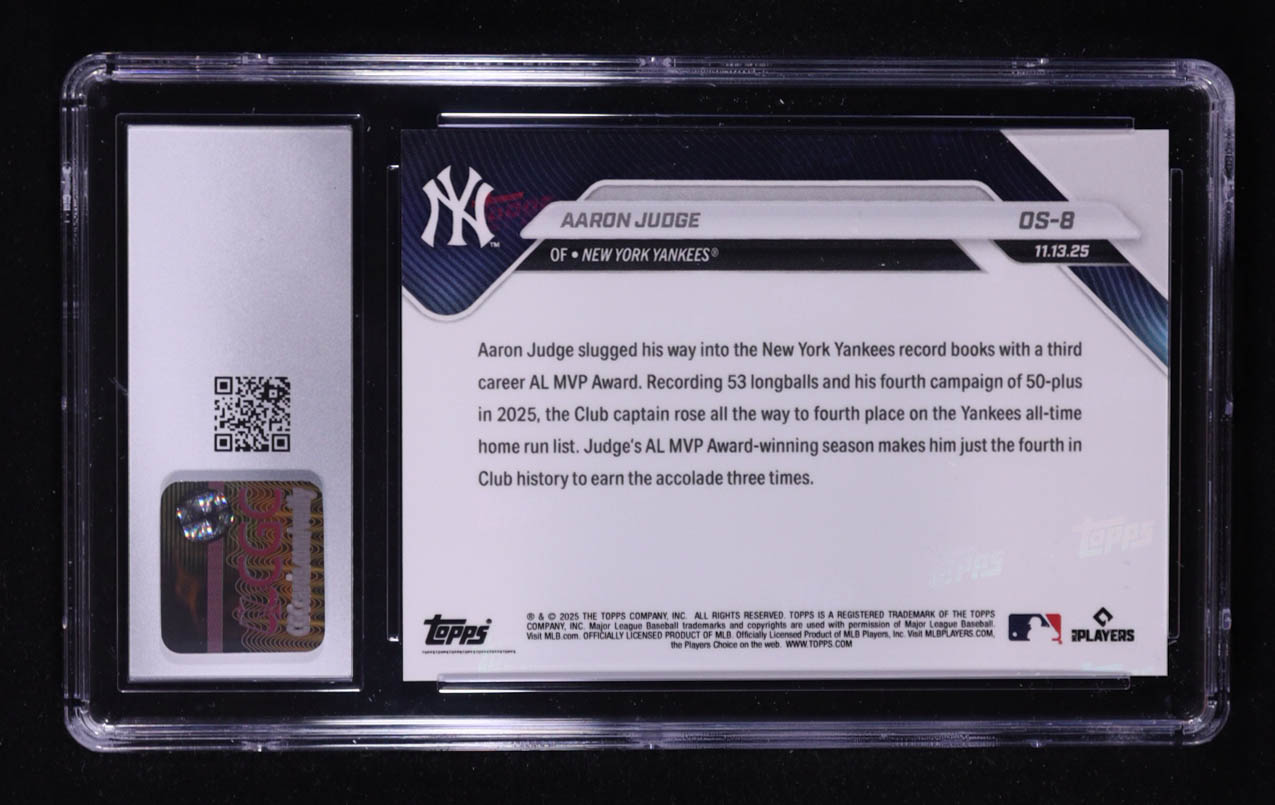 Aaron Judge 2025 Topps Now Offseason #OS8 (CGC 10) at PristineAuction.com Aaron Judge 2025 Topps Now Offseason #OS8 (CGC 10) at PristineAuction.com