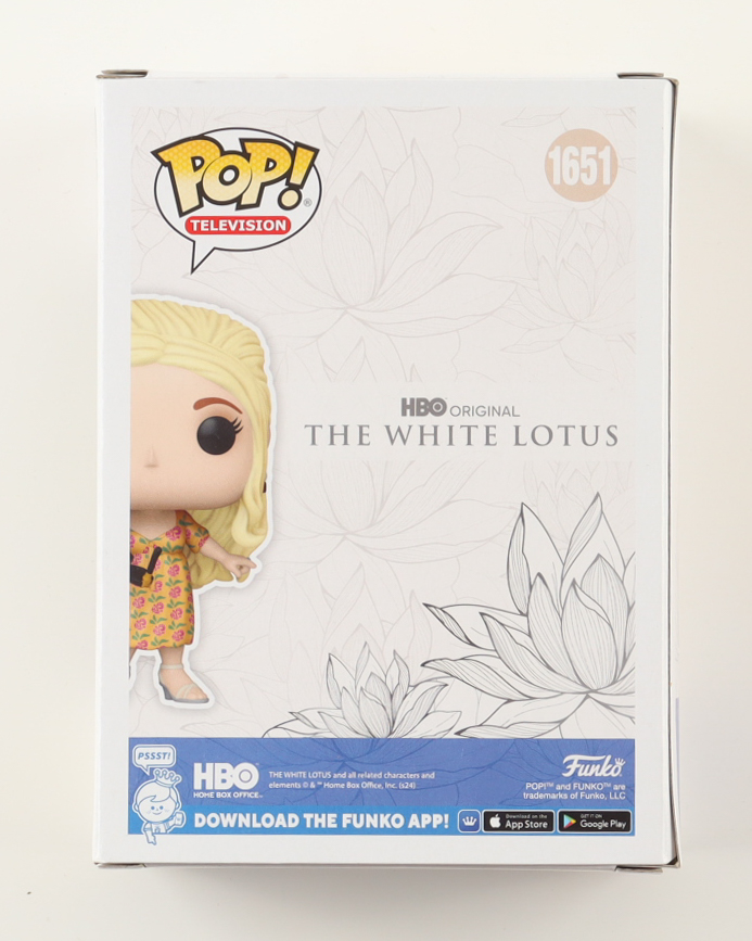 Jennifer Coolidge Signed "The White Lotus" #1651 Tanya McQuoid Funko Pop! Vinyl Figure (ACOA) at PristineAuction.com Jennifer Coolidge Signed "The White Lotus" #1651 Tanya McQuoid Funko Pop! Vinyl Figure (ACOA) at PristineAuction.com