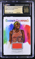 Coco Gauff 2021 Upper Deck Goodwin Champions Splash of Color Memorabilia #SMCG (CGC 10 | Pristine Black Label) at PristineAuction.com