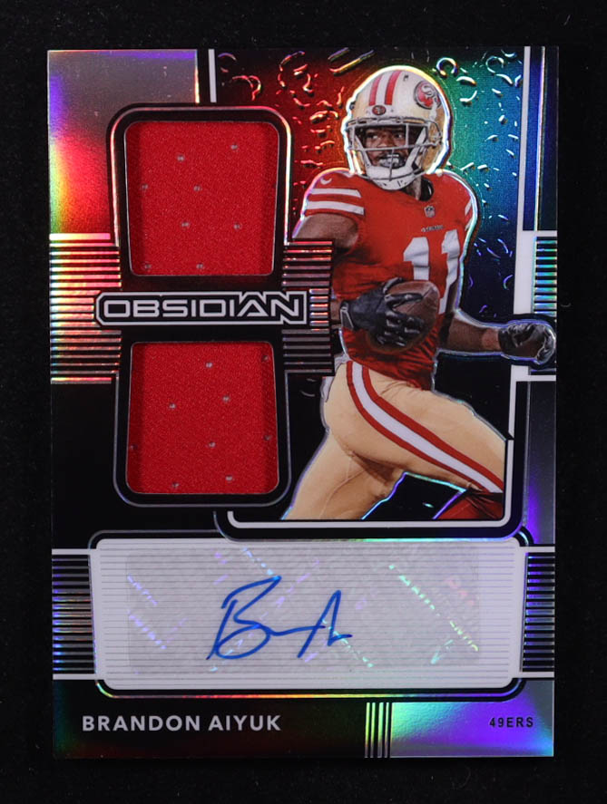 Brandon Aiyuk 2020 Panini Obsidian Rookie Jersey Ink #10 #049/150 RC at PristineAuction.com Brandon Aiyuk 2020 Panini Obsidian Rookie Jersey Ink #10 #049/150 RC at PristineAuction.com