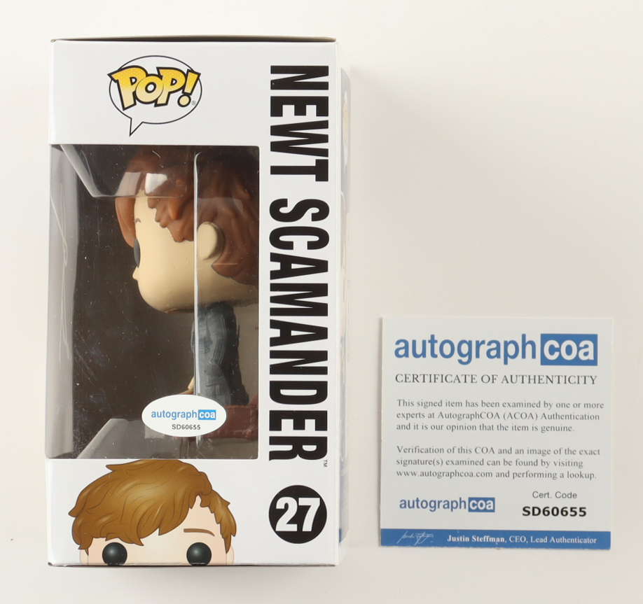 Eddie Redmayne Signed "Fantastic Beasts: The Crimes of Grindelwald" #27 Newt Scamander Funko Pop! Vinyl Figure (ACOA) at PristineAuction.com Eddie Redmayne Signed "Fantastic Beasts: The Crimes of Grindelwald" #27 Newt Scamander Funko Pop! Vinyl Figure (ACOA) at PristineAuction.com