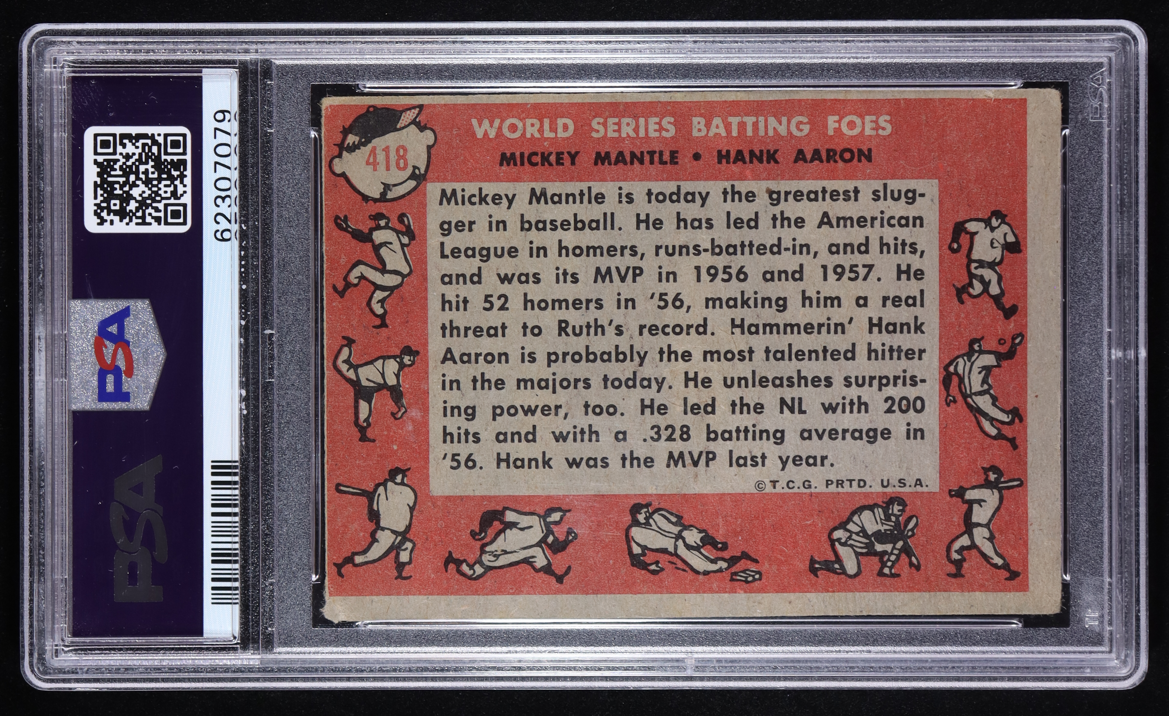 Mickey Mantle / Hank Aaron 1958 Topps #418 / World Series Batting Foes (PSA 3) at PristineAuction.com Mickey Mantle / Hank Aaron 1958 Topps #418 / World Series Batting Foes (PSA 3) at PristineAuction.com