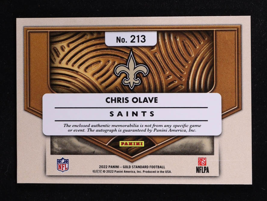 Chris Olave 2022 Panini Gold Standard Patch Autograph #213 #087/199 RC at PristineAuction.com Chris Olave 2022 Panini Gold Standard Patch Autograph #213 #087/199 RC at PristineAuction.com