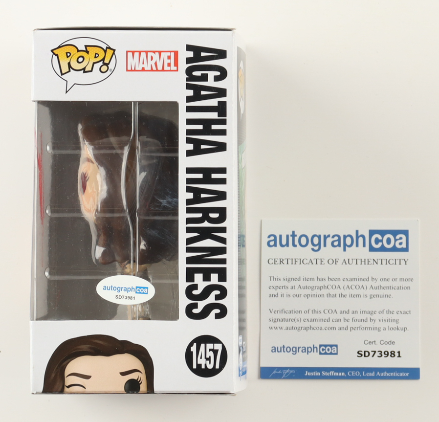 Kathryn Hahn Signed "WandaVision" #1457 Agatha Harkness Funko Pop! Vinyl Figure (ACOA) at PristineAuction.com Kathryn Hahn Signed "WandaVision" #1457 Agatha Harkness Funko Pop! Vinyl Figure (ACOA) at PristineAuction.com