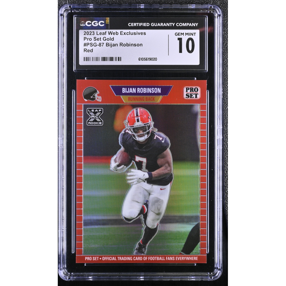 Bijan Robinson 2023 Leaf Web Exclusives Pro Set Red #PSG87 RC #55/89 (CGC 10) at PristineAuction.com