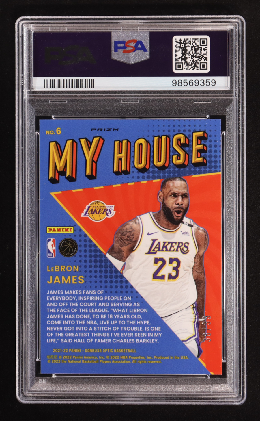 Lebron James 2021 Panini Donruss Optic My House Orange #6 #36/39 (PSA 10) at PristineAuction.com Lebron James 2021 Panini Donruss Optic My House Orange #6 #36/39 (PSA 10) at PristineAuction.com