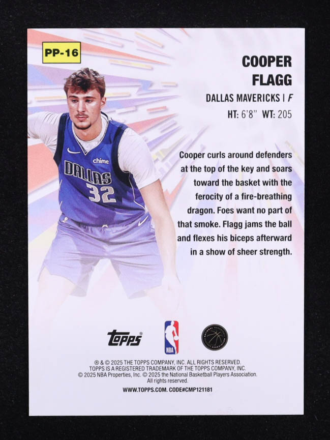 Cooper Flagg 2025-26 Topps Power Players #PP16 RC at PristineAuction.com Cooper Flagg 2025-26 Topps Power Players #PP16 RC at PristineAuction.com