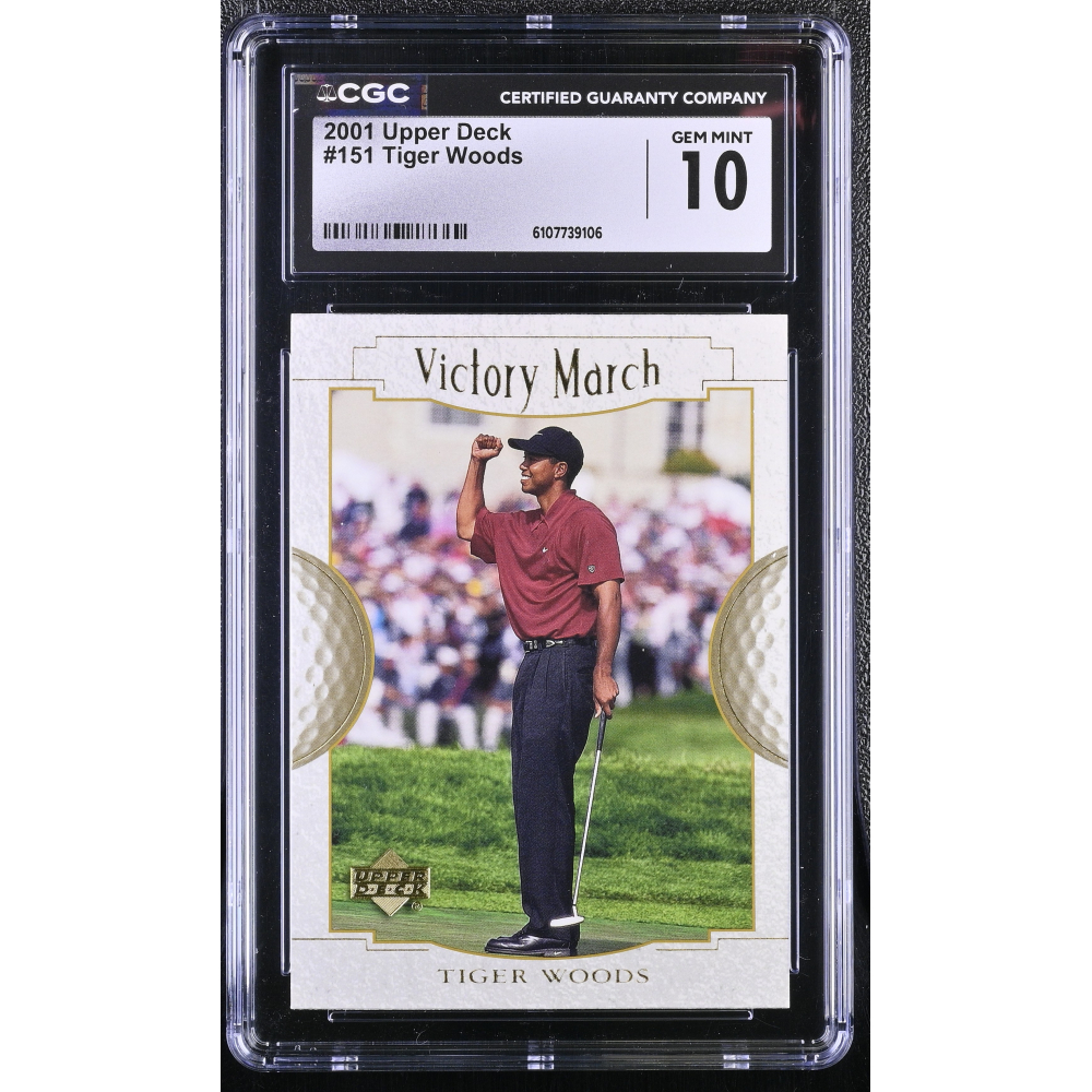 Tiger Woods 2001 Upper Deck #151 VM RC (CGC 10) at PristineAuction.com