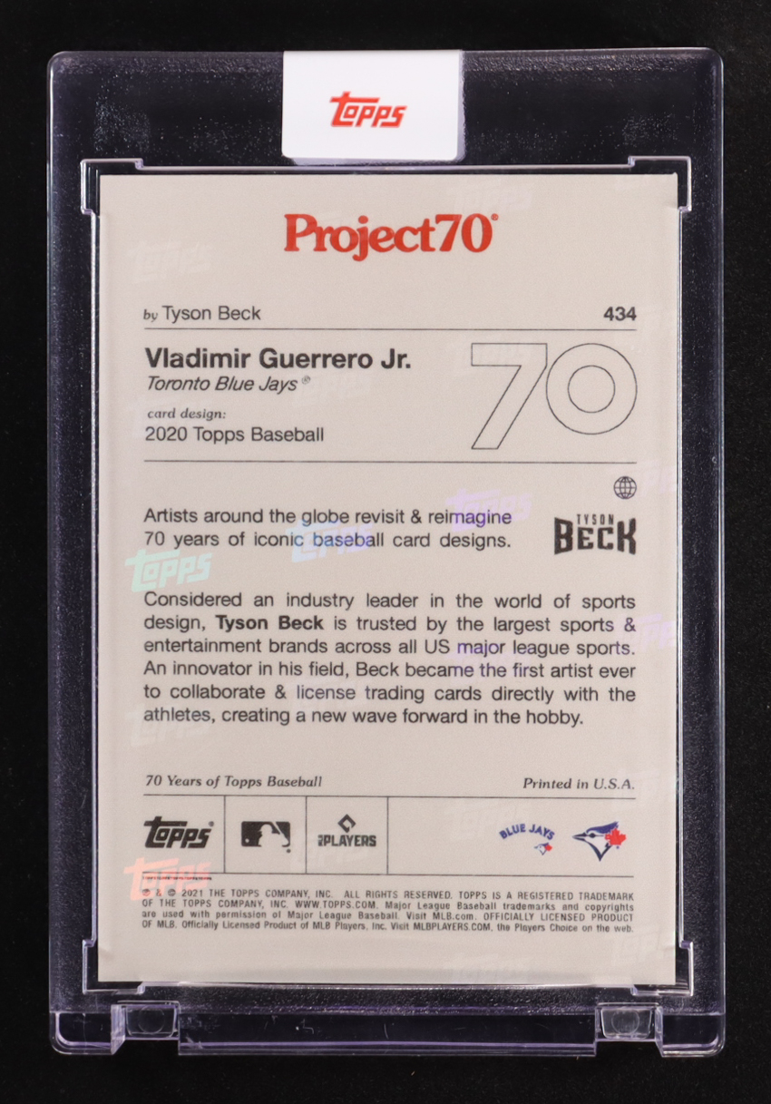 Vladimir Guerrero Jr. 2021 Topps Project 70 #434 / Tyson Beck at PristineAuction.com Vladimir Guerrero Jr. 2021 Topps Project 70 #434 / Tyson Beck at PristineAuction.com