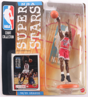 1998 Mattel NBA Court Collection Super Stars Michael Jordan Basketball Figurine with Upper Deck Trading Card at PristineAuction.com