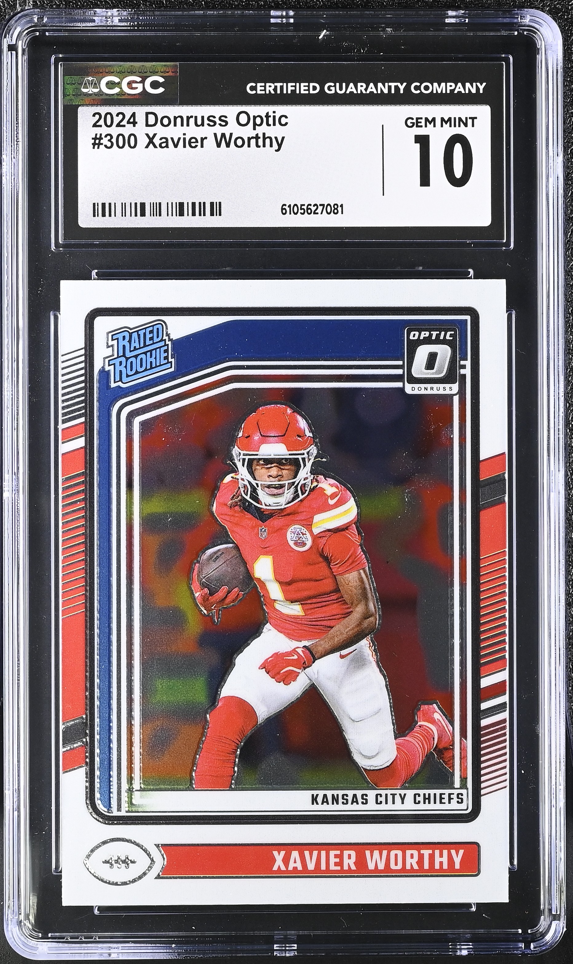 Xavier Worthy 2024 Donruss Optic #300 RR RC (CGC 10) at PristineAuction.com Xavier Worthy 2024 Donruss Optic #300 RR RC (CGC 10) at PristineAuction.com