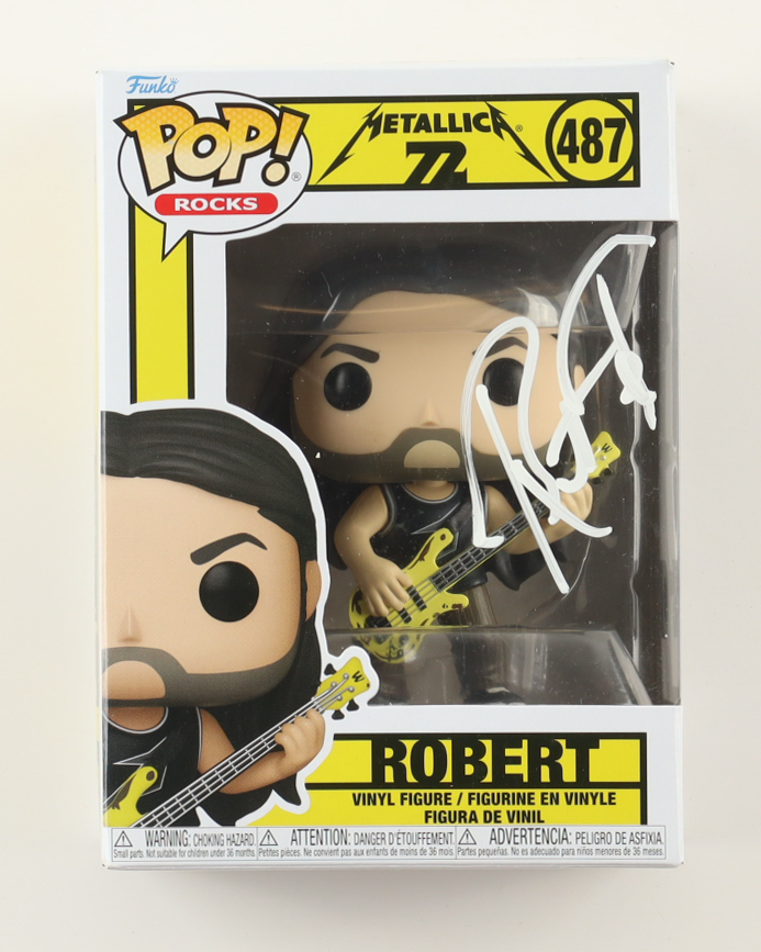 Robert Trujillo Signed "Metallica" #487 Robert Funko Pop! Vinyl Figure (SWAU) at PristineAuction.com Robert Trujillo Signed "Metallica" #487 Robert Funko Pop! Vinyl Figure (SWAU) at PristineAuction.com