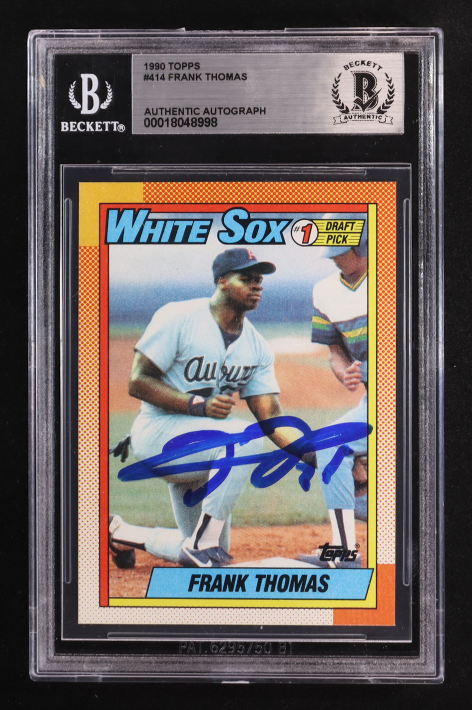 Frank Thomas Signed 1990 Topps #414 RC (BGS) at PristineAuction.com Frank Thomas Signed 1990 Topps #414 RC (BGS) at PristineAuction.com