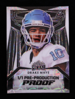 Drake Maye 2023 Leaf Metal Portrait Autographs Pre-Production Proof Kaleidoscope Black #PADM1 #1/1 RC at PristineAuction.com