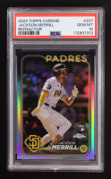 Jackson Merrill 2024 Topps Chrome Refractor #207 RC (PSA 10) at PristineAuction.com