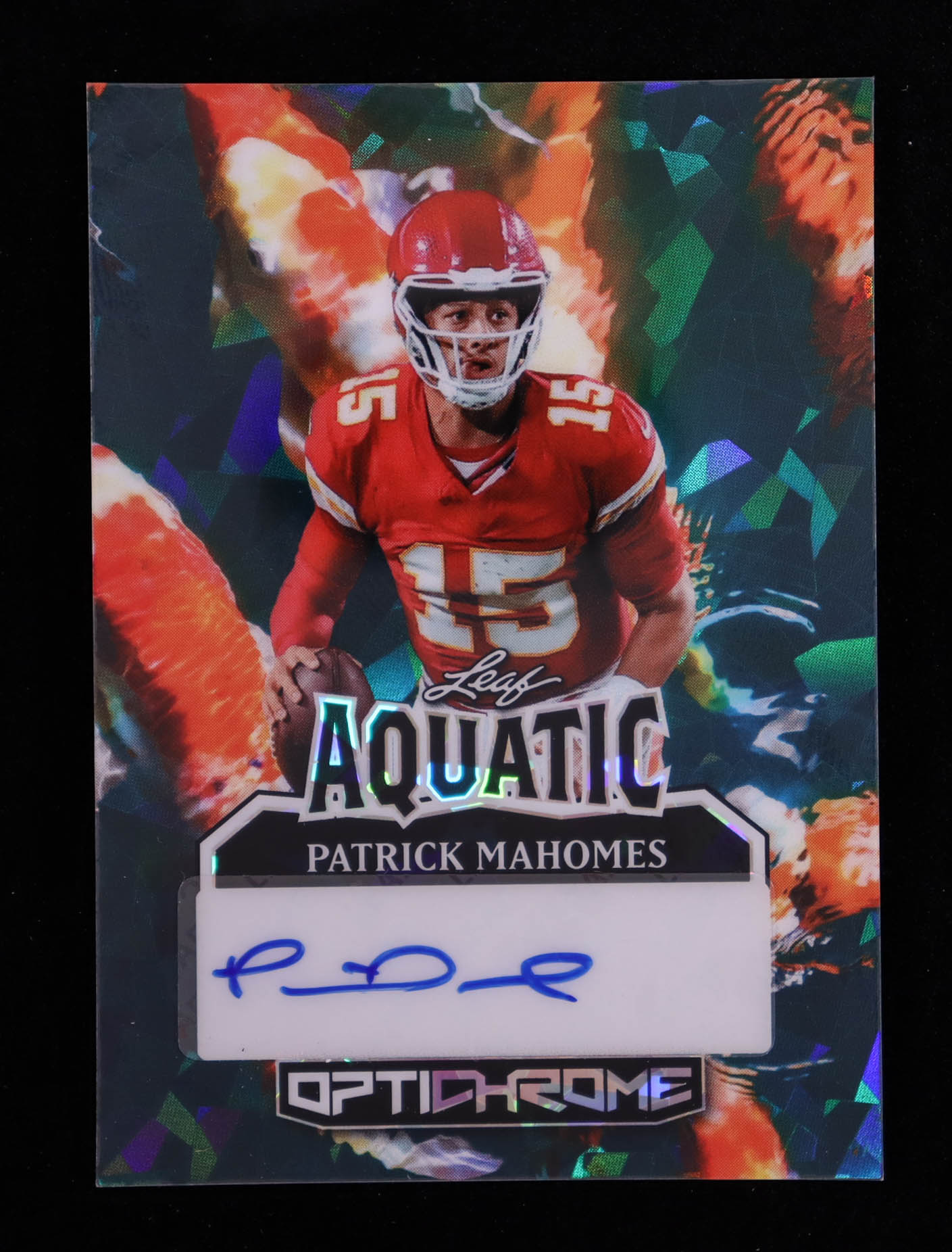 Patrick Mahomes II 2025 Leaf Optichrome Aquatic Autographs Crystal Clownfish #APM2 #1/1 at PristineAuction.com Patrick Mahomes II 2025 Leaf Optichrome Aquatic Autographs Crystal Clownfish #APM2 #1/1 at PristineAuction.com