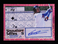 Vladimir Guerrero Jr. 2019 Donruss Signature Series Pink Firework #48 RC at PristineAuction.com