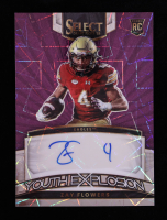 Zay Flowers 2023 Select Draft Picks Youth Explosion Signatures Prizms Purple Lazer #45 #16/25 RC at PristineAuction.com