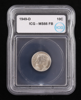 1949-D Roosevelt Silver 10C Dime, Full Bands (IGC MS66 FB) at PristineAuction.com
