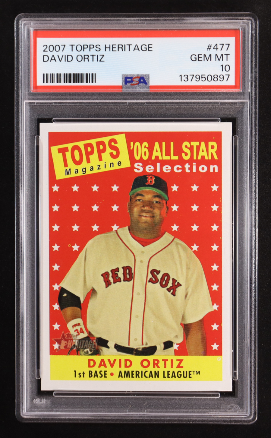 David Ortiz 2007 Topps Heritage #477 (PSA 10) at PristineAuction.com David Ortiz 2007 Topps Heritage #477 (PSA 10) at PristineAuction.com