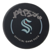 Matty Beniers Signed Kraken Logo Hockey Puck (Fanatics) at PristineAuction.com