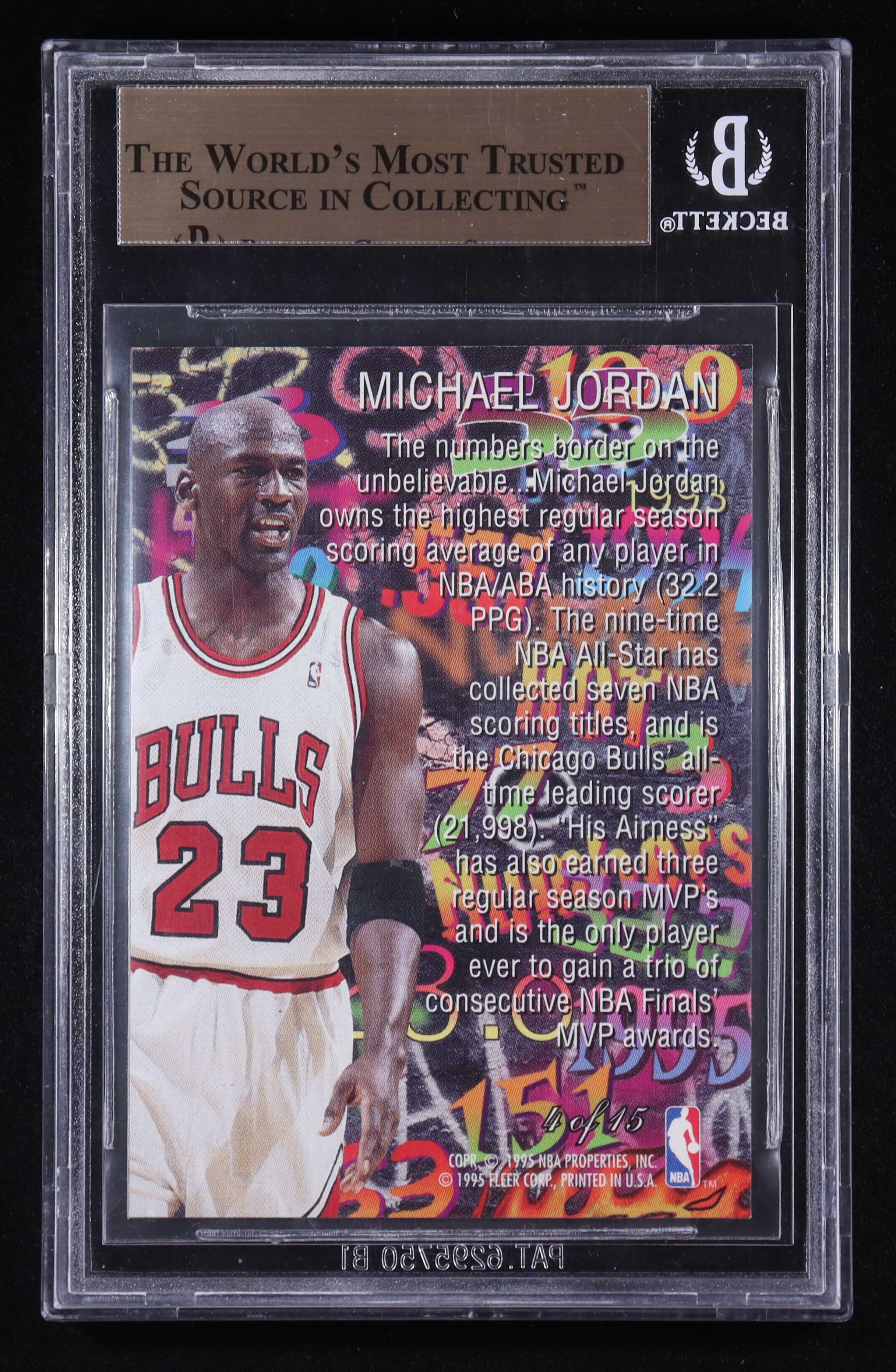 Michael Jordan 1995-96 Flair Hot Numbers #4 (BGS 9.5) at PristineAuction.com Michael Jordan 1995-96 Flair Hot Numbers #4 (BGS 9.5) at PristineAuction.com
