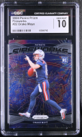 Drake Maye 2024 Panini Prizm Fireworks #22 RC (CGC 10) at PristineAuction.com
