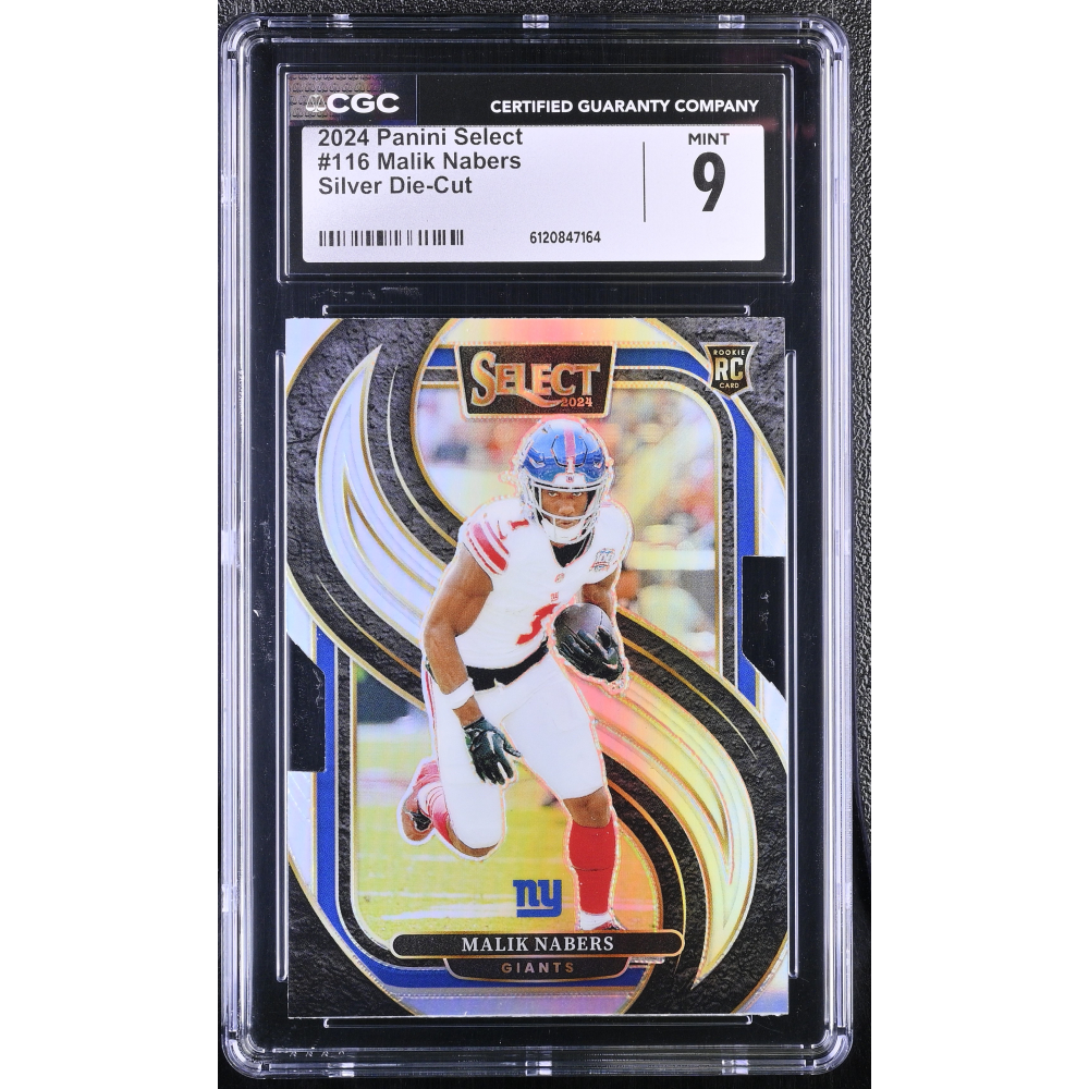 Malik Nabers 2024 Select Prizm Silver Die Cut #116 RC (CGC 9) at PristineAuction.com